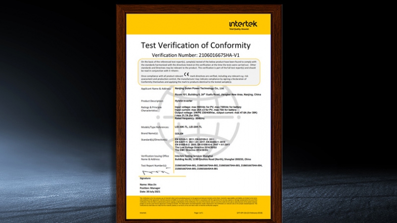 LEI-20K/30K-TL - CE Certification (Tianxiang)